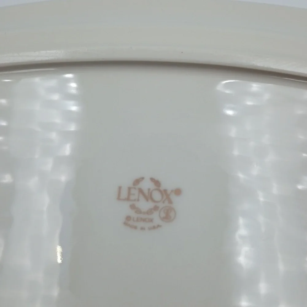 Lenox Basket Weave Bread Tray Gold Trim Party Casual Elegant Luxury 13 1/2” x 6”